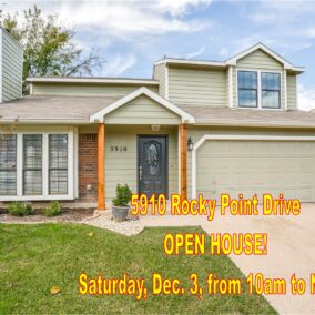 5910 Rocky Point Drive, Arlington, TX  76018, OPEN HOUSE Sat. Dec. 3 10am – Noon